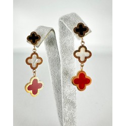 Rose Üç Yoncalı Küpe